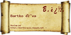 Bartko Éva névjegykártya